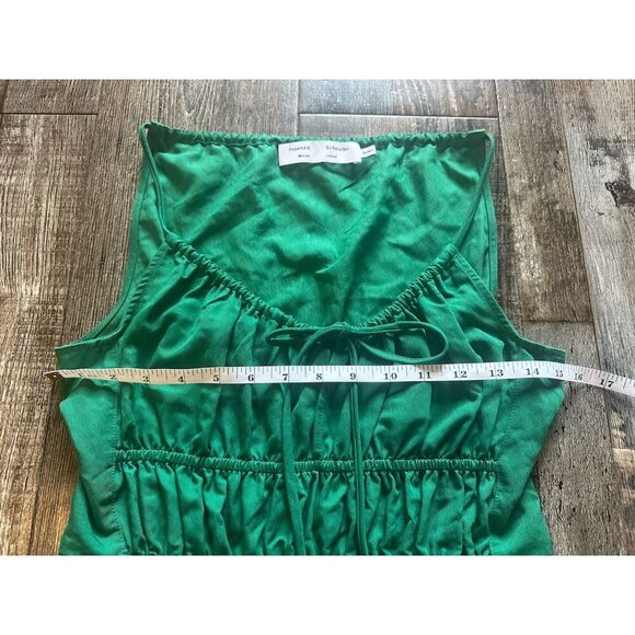 Proenza Schouler White Label Drapey Suiting Ruched Top in Green Size 2 - Picture 5 of 8